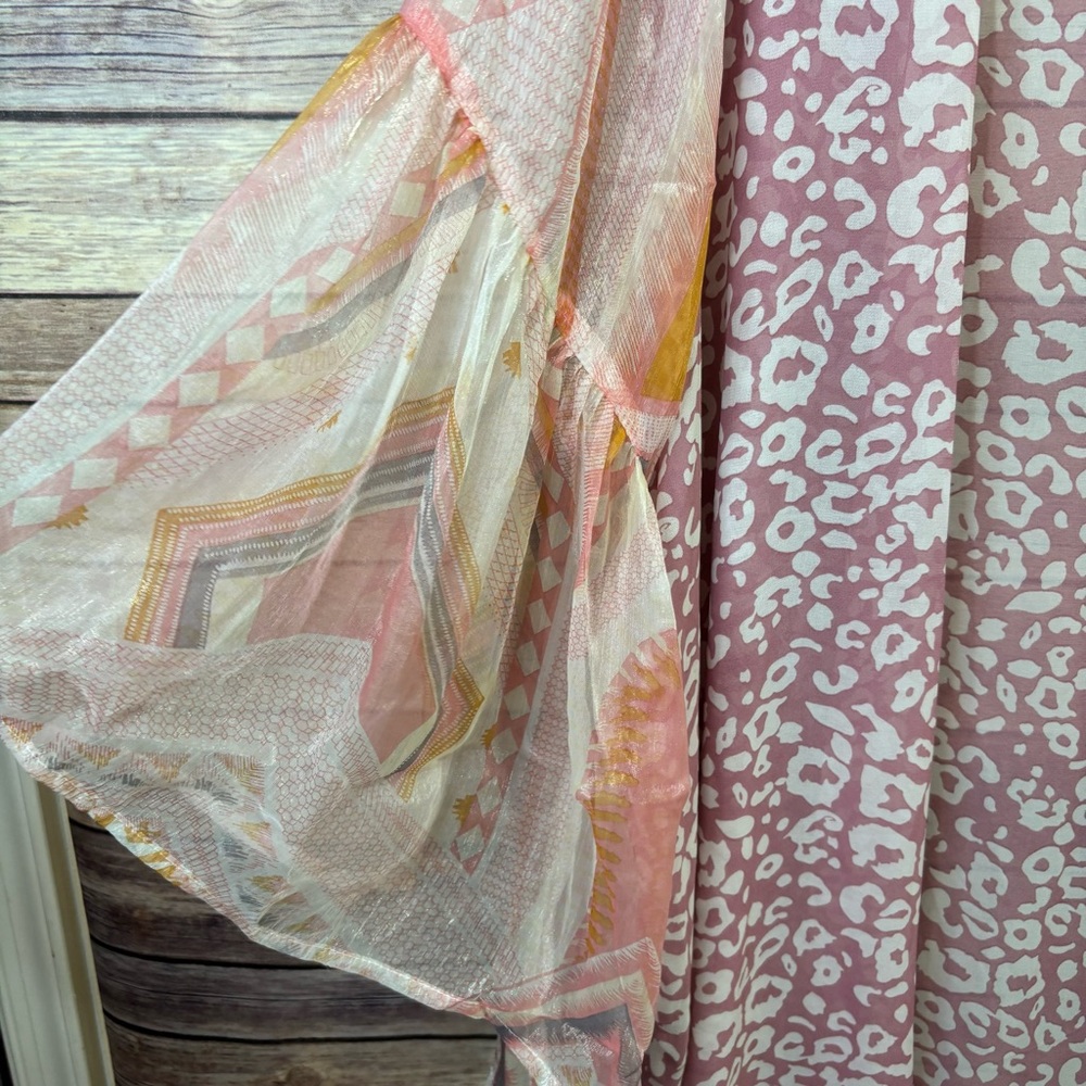 Umgee Pink Aztec And Cheetah Print Plus Kimono XL 1X - Picture 2 of 6